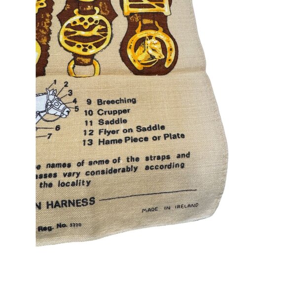 Vintage Ulster Irish Linen Tea Towel Position of Horse Brasses On Harness RARE - Picture 8 of 8